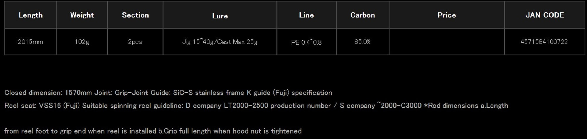 Sale Yamaga Rod Spinning Sea Walk Light Jigging 67UL (7034)